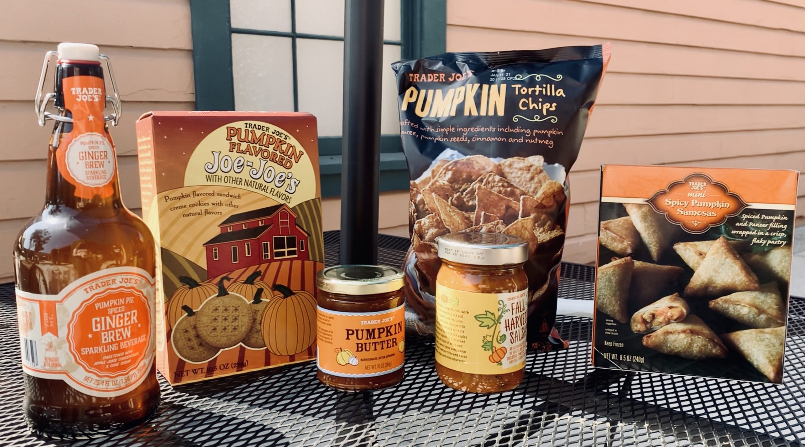 Pumpkin-themed products from Trader Joe's.