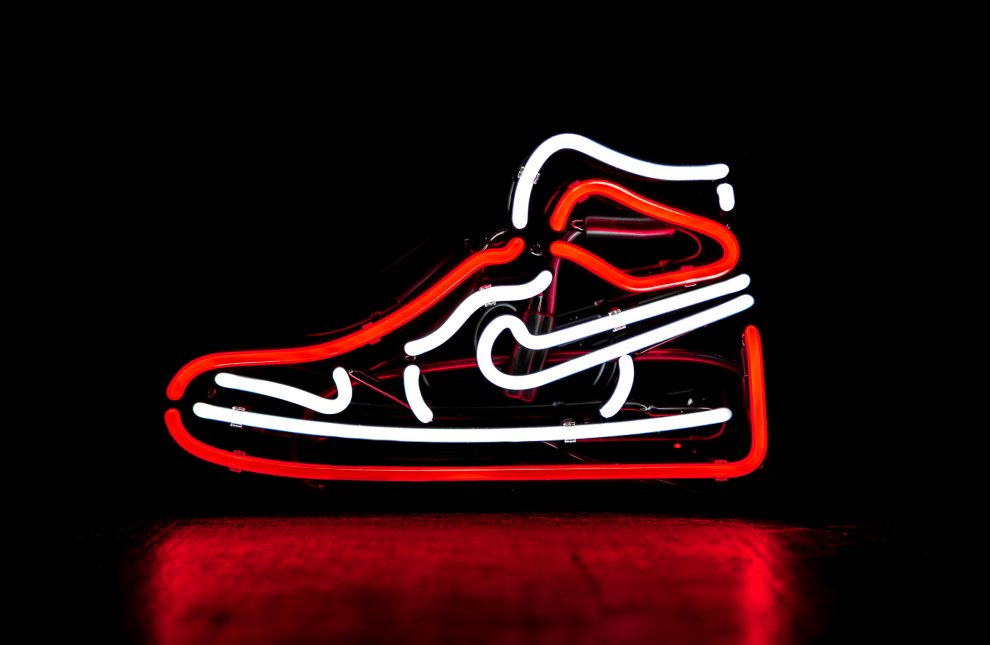 nike shoes neon sign