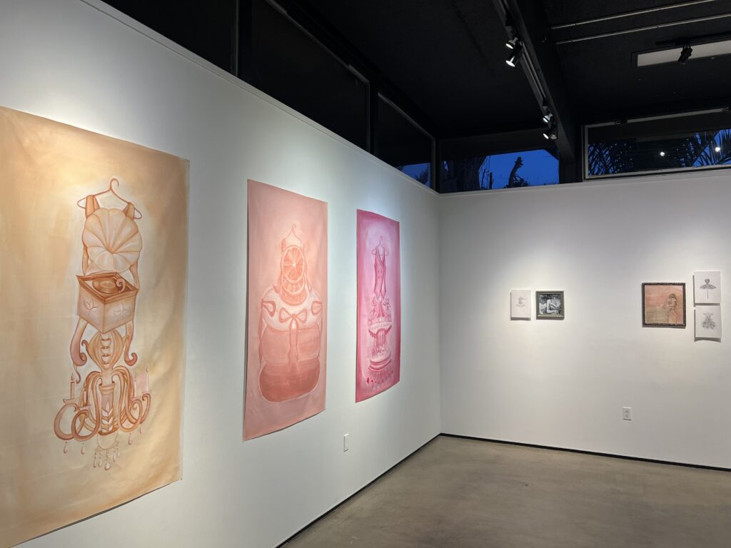 Katie Segarra’s work in Keller Gallery on Feb. 18. Photo credit to Tessa Balc.