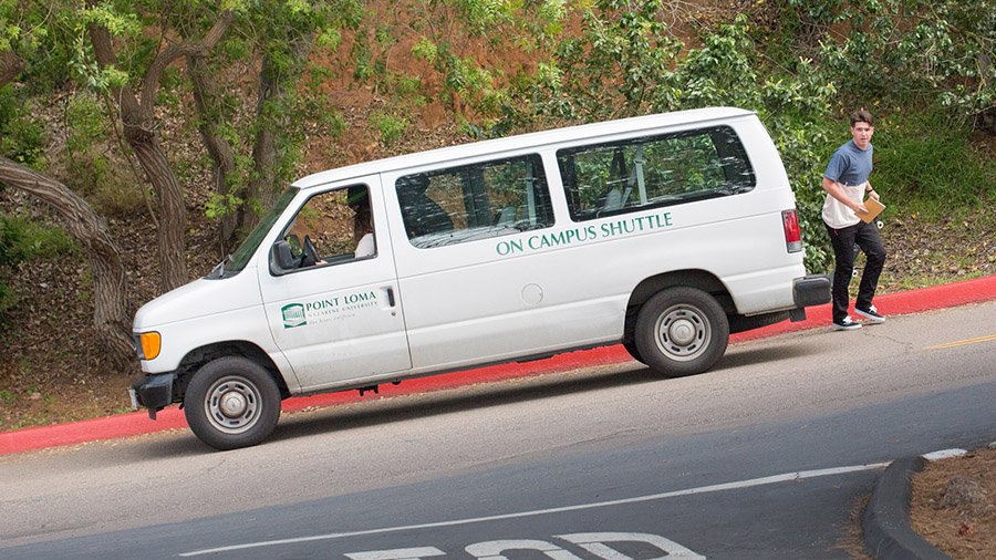 A PLNU shuttle courtesy of PLNU.