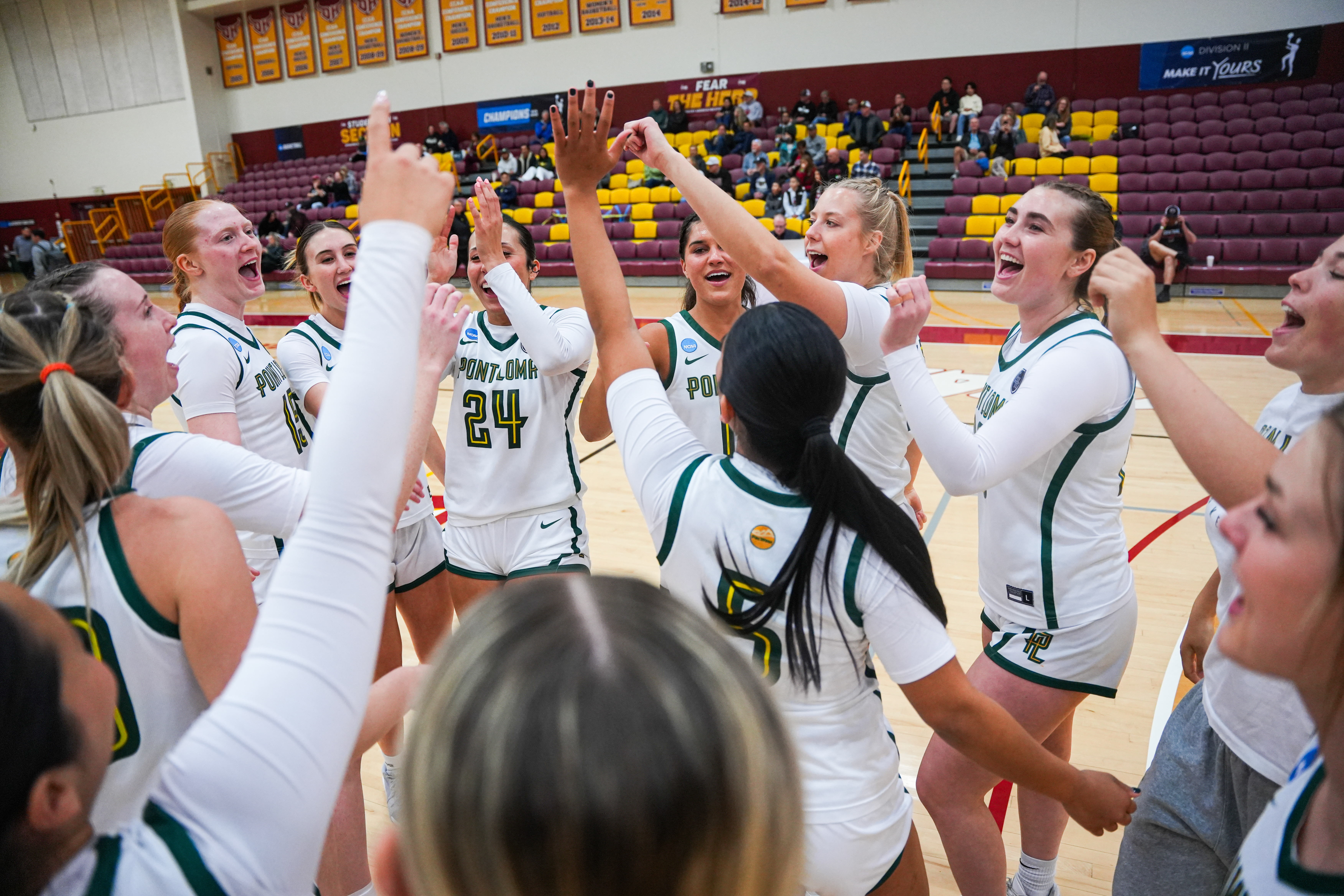 Women’s basketball cheering at the game against Central Washington on March 13 in the first round of the NCAA tournament.