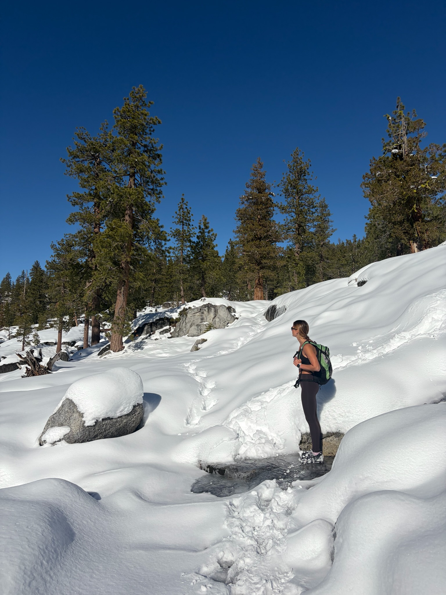 Hiking in a quiet Yosemite